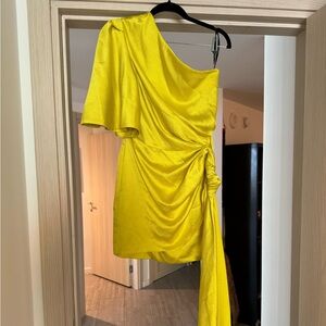 Yellow off the shoulder dress